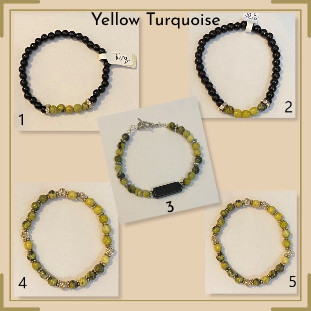NEW Yellow Turquoise crystal bracelets (5)